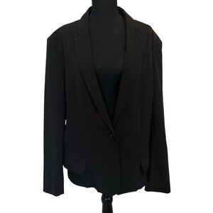 Norma Kamali Blazer Boyfriend Jacket Black Oversized Size 16 Extra Large